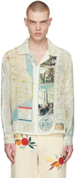 Bode White New York City Map Shirt