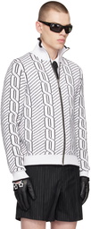 Ernest W. Baker White Jacquard Sweater