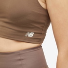 New Balance Women's Soft Bra Top in Dark Mushroom