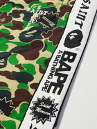 SAINT Mxxxxxx - BAPE® Straight-Leg Webbing-Trimmed Camouflage-Print Shell Trousers - Green