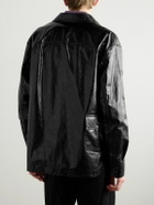 Marni - Logo-Embroidered Glossed-Leather Overshirt - Black