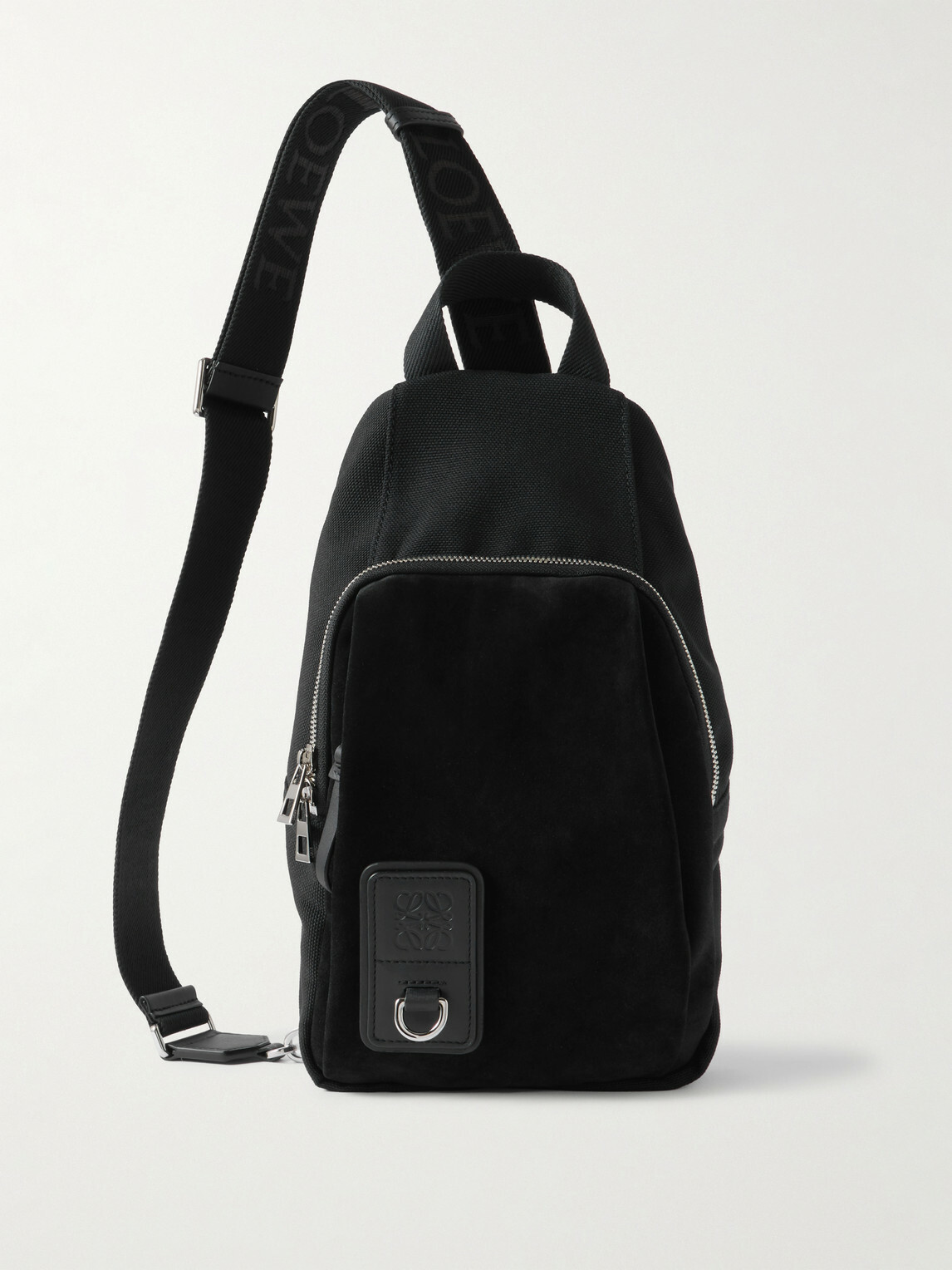 LOEWE - Flex Sling Leather and Suede-Trimmed Canvas Bag