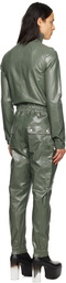 Rick Owens Green Bauhaus Denim Flightsuit