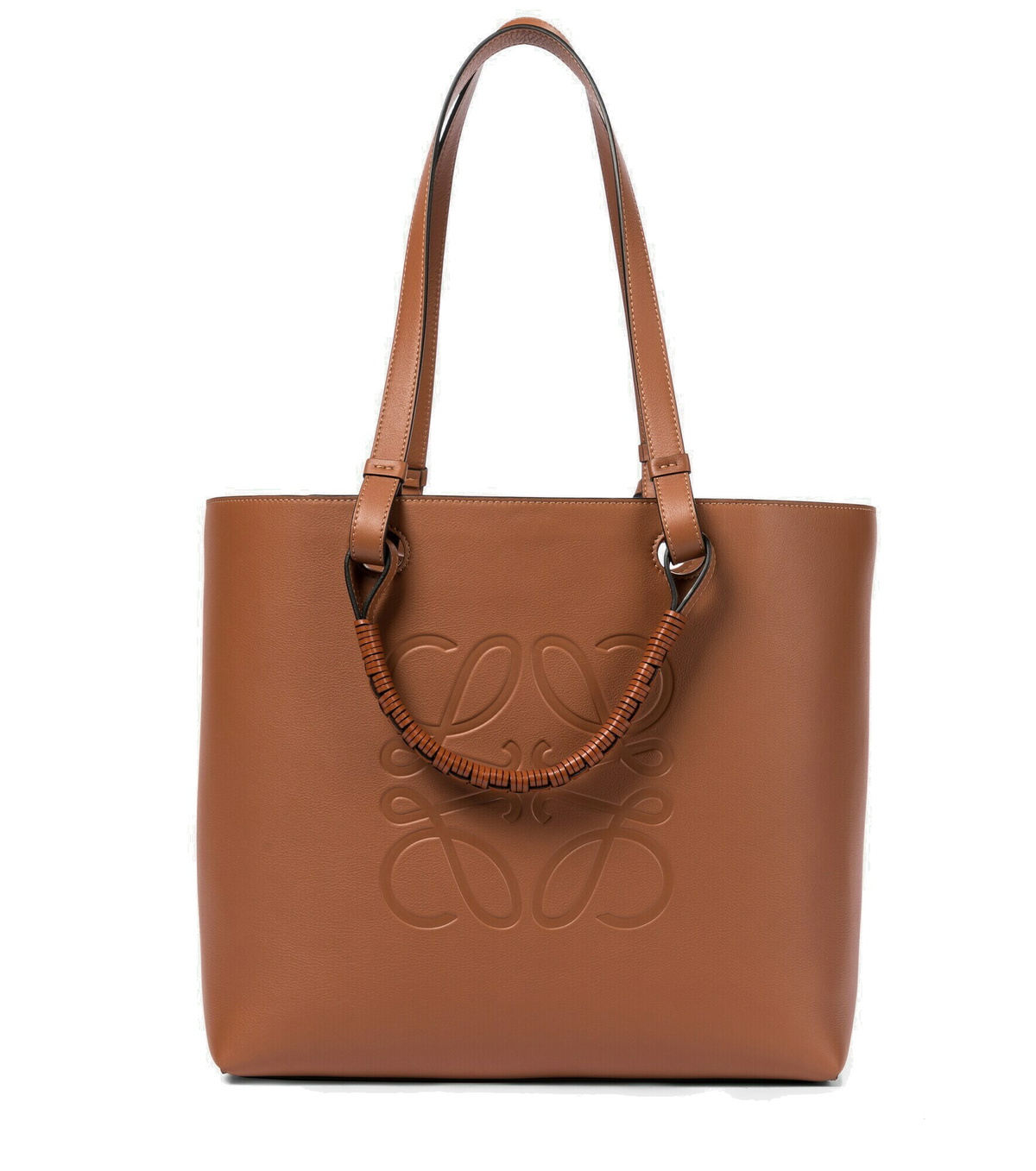 LOEWE leather Anagram shopper Tote Bag black