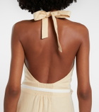 Posse Pamela halterneck linen midi dress
