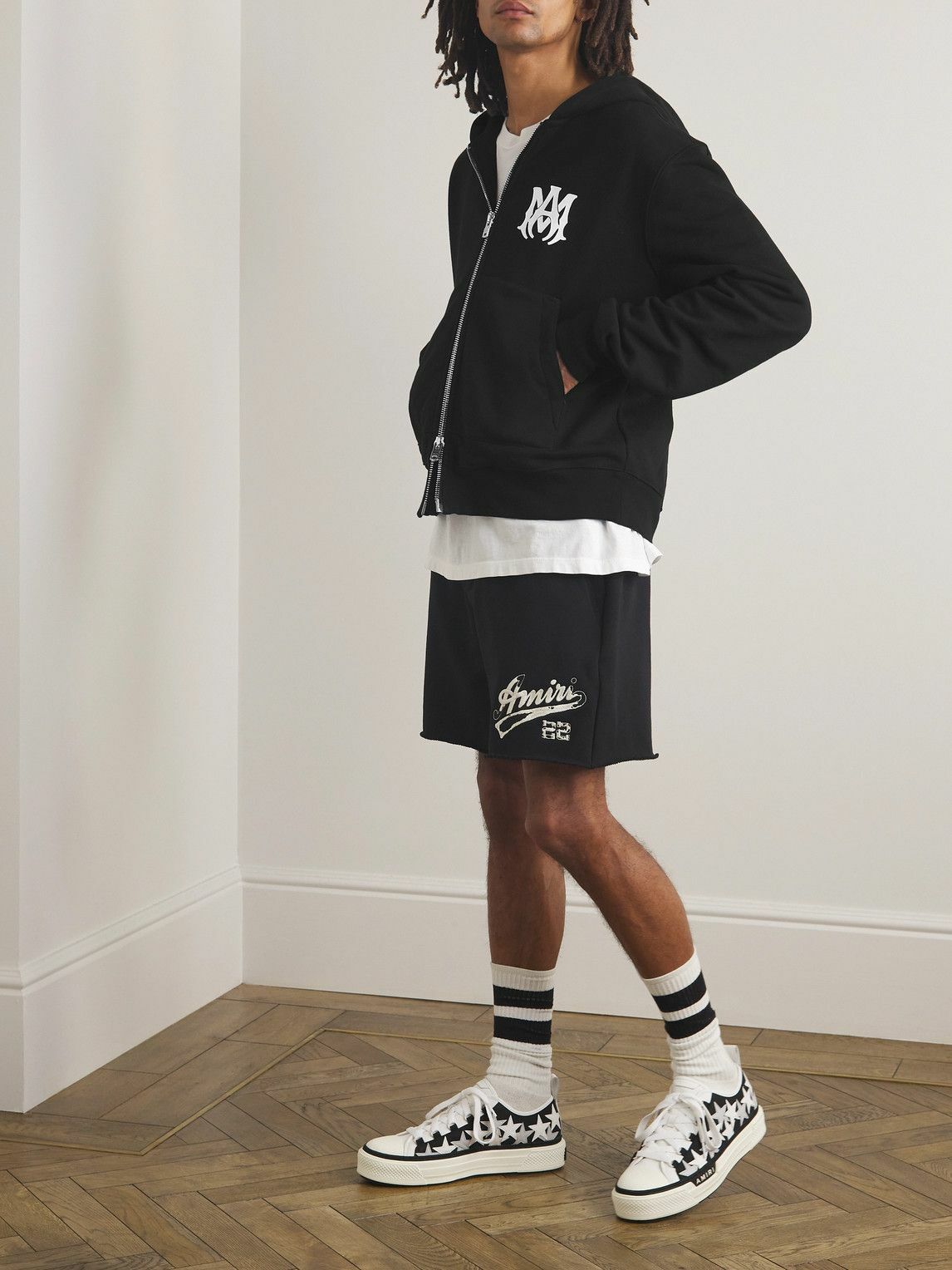 AMIRI - MA Core Appliquéd Cotton-Jersey Zip-Up Hoodie