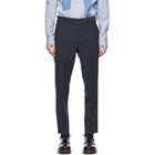 Comme des Garcons Homme Deux Blue Wool Twisted Stripe Trousers