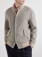 Eleventy - Wool and Cashmere-Blend Herringbone Bomber Jacket - Neutrals