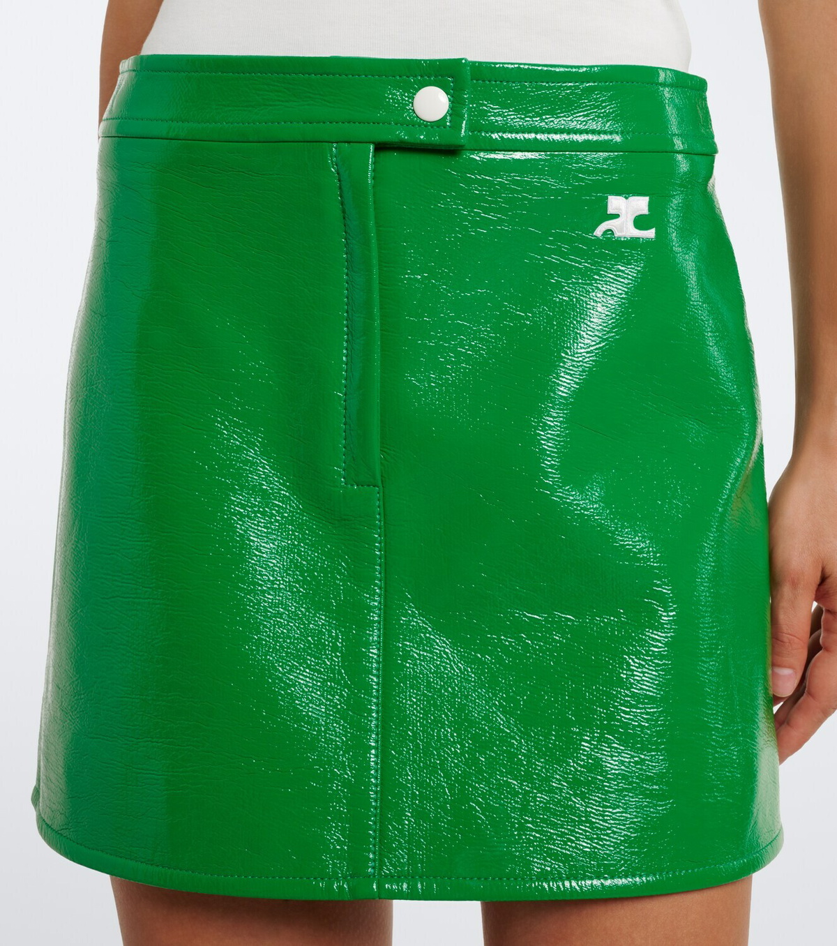 Courrèges Reedition vinyl miniskirt