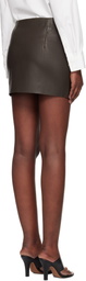 REMAIN Birger Christensen Brown Bonded Leather Miniskirt