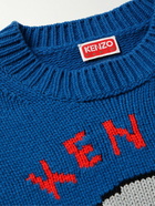 KENZO - Intarsia Wool-Blend Sweater - Blue