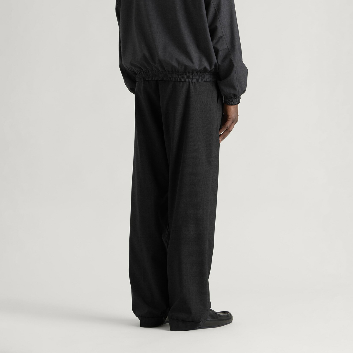mfpen Men's Dry Wool Patch Trousers in Dark Grey Dry Wool