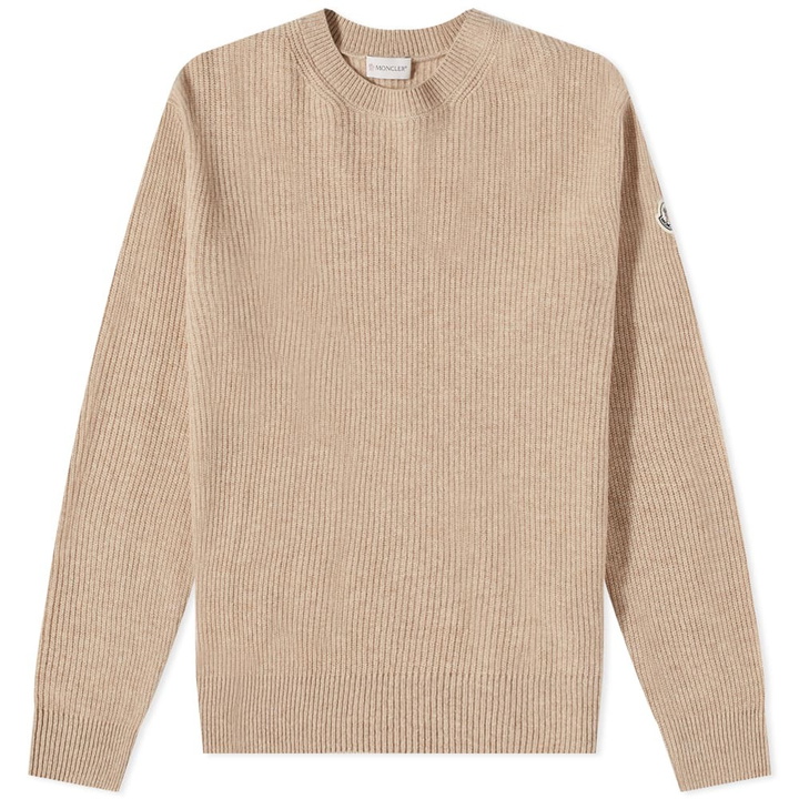 Photo: Moncler Men's Crew Neck Knit in Beige