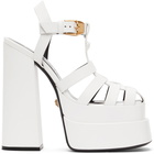 Versace White 'La Medusa' Platform Mary Jane Heels