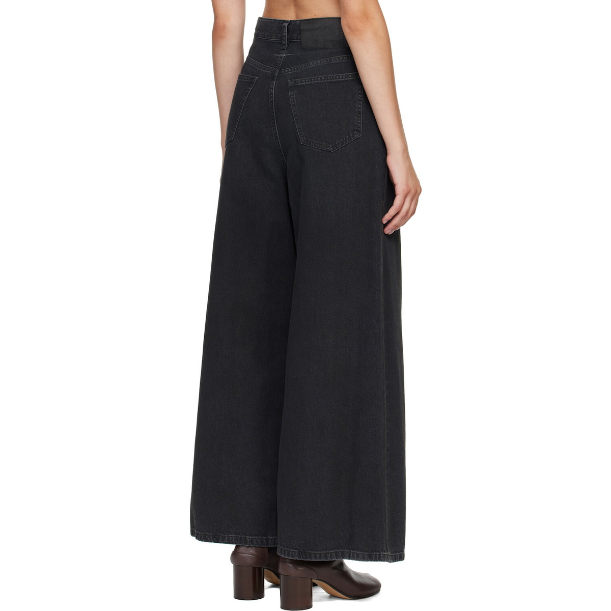 MM6 Maison Margiela Black Drawstring Jeans