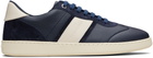 Ferragamo Navy Signature Low-Top Sneakers