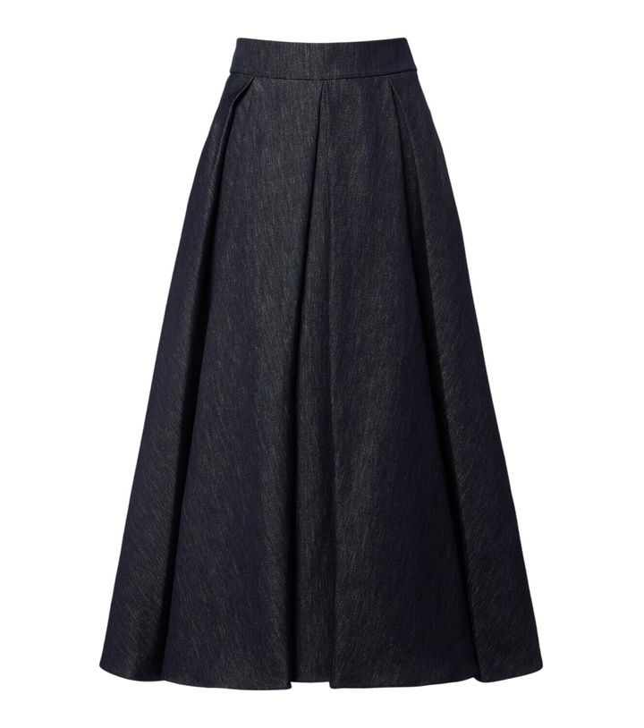 Photo: 'S Max Mara Pleated denim midi skirt