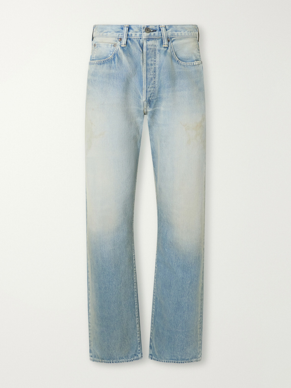 FULLCOUNT - Straight-Leg Distressed Jeans - Blue