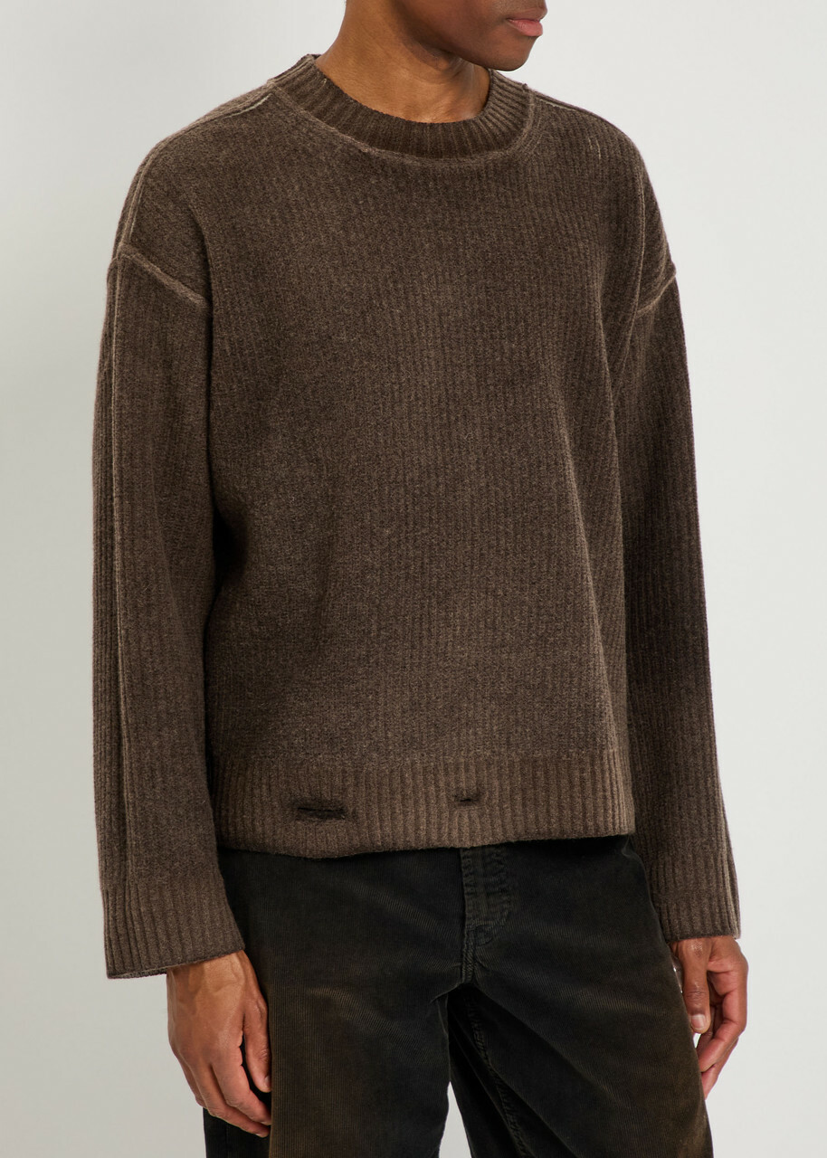 Represent Reversible Degradé Wool Jumper Black