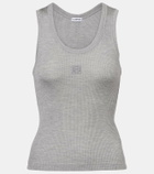 Loewe Anagram ribbed-knit silk tank top