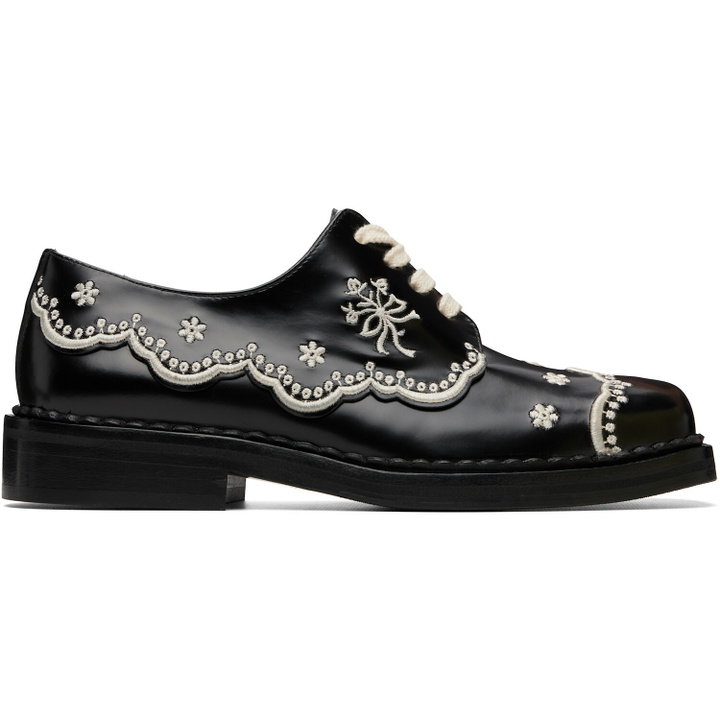 Photo: Simone Rocha Black Floral Lace Brogue Derbys