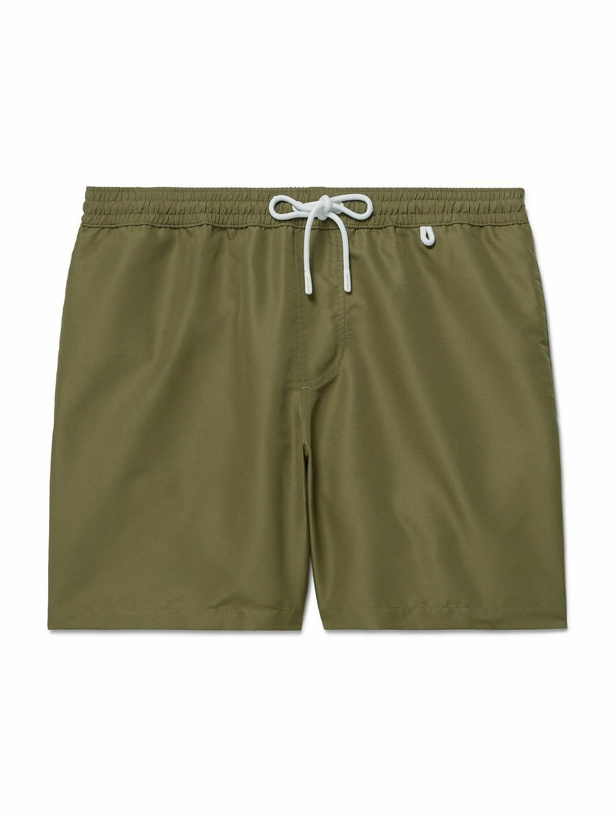 Photo: Loro Piana - Bay Straight-Leg Mid-Length Swim Shorts - Green