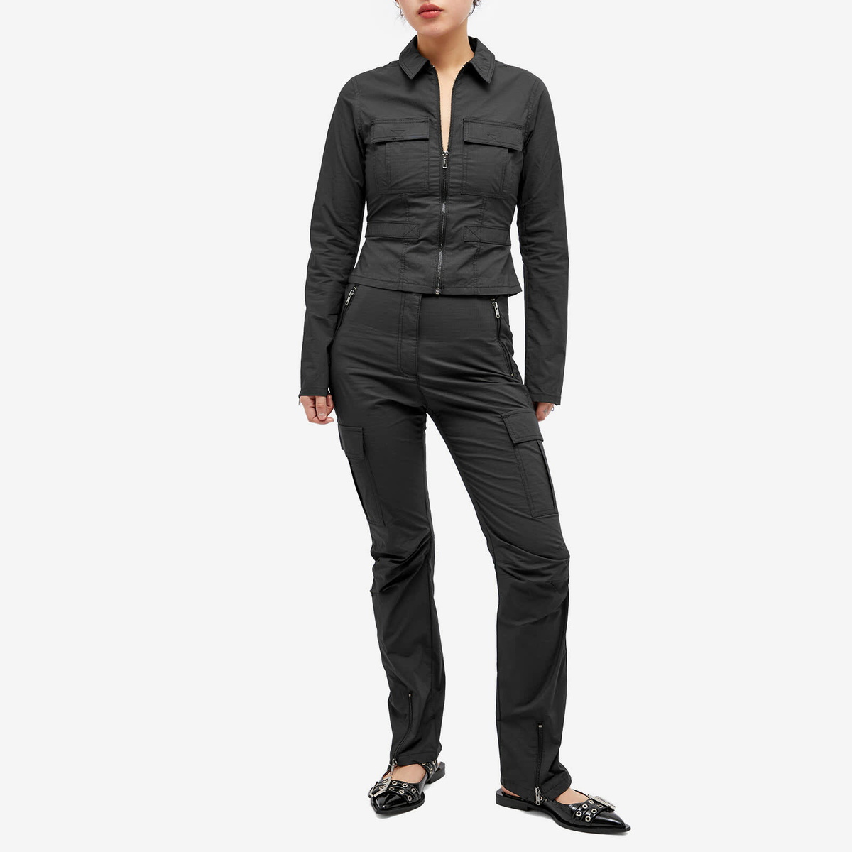 Wood Wood Women's Ana Cargo Shirt in Black