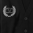 Valentino Men's Crest Cardigan in Black/Ivory