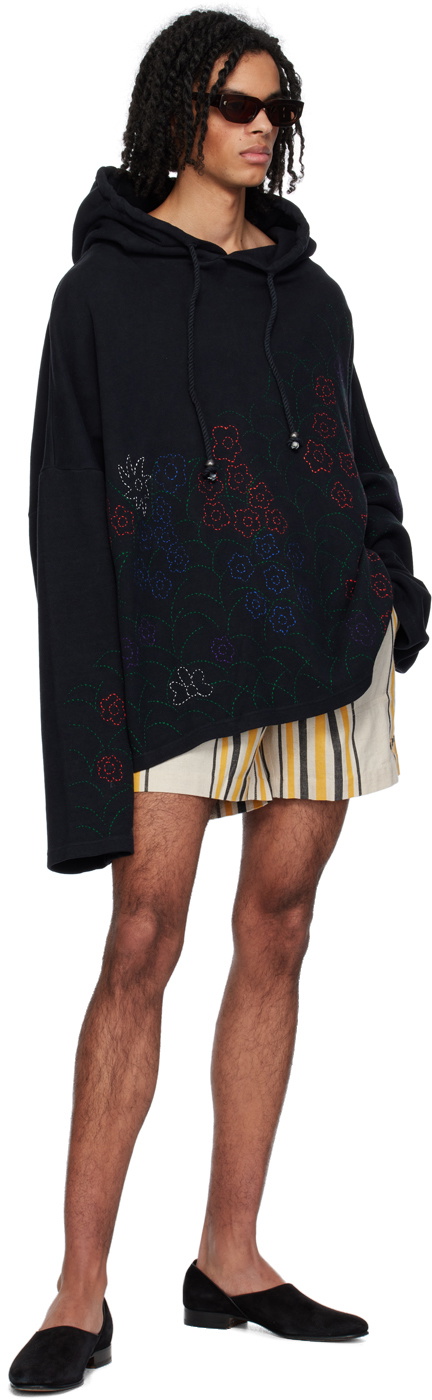 Glass Cypress Black Floral Hoodie