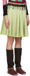 Chopova Lowena Yellow Stacey Knitted Pleated Midi Skirt