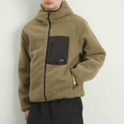 Taion Men's Mountain Boa Hooded Fleece Jacket in Dark Beige/Black