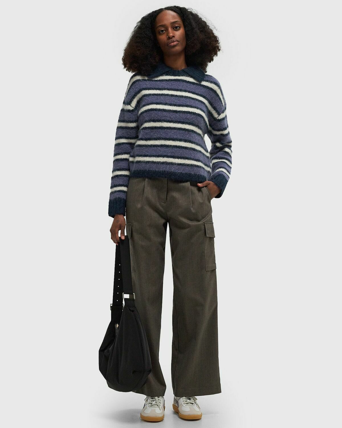 ØLÅF HERRINGBONE CARGO PANTS Brown Womens Casual Pant