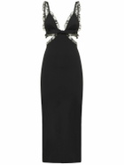 GIAMBATTISTA VALLI Ruffled Crossed Jersey Cutout Midi Dress