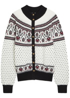 Khaite Marc Fair Isle Cashmere Cardigan Ivory