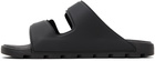 Hugo Black Logo Double Touch-Closure Sandals