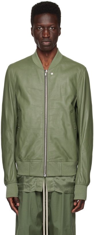 Photo: Rick Owens Green Classic Flight Leather Jacket