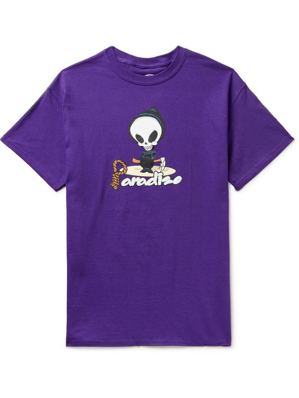 Photo: PARADISE - Printed Cotton-Jersey T-Shirt - Purple