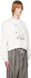 Maison Margiela White Embroidered Sweatshirt