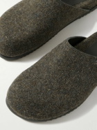Rick Owens - Granola Melton Wool Mules - Green