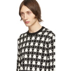 Moncler Black and White Jacquard Bell Sweater