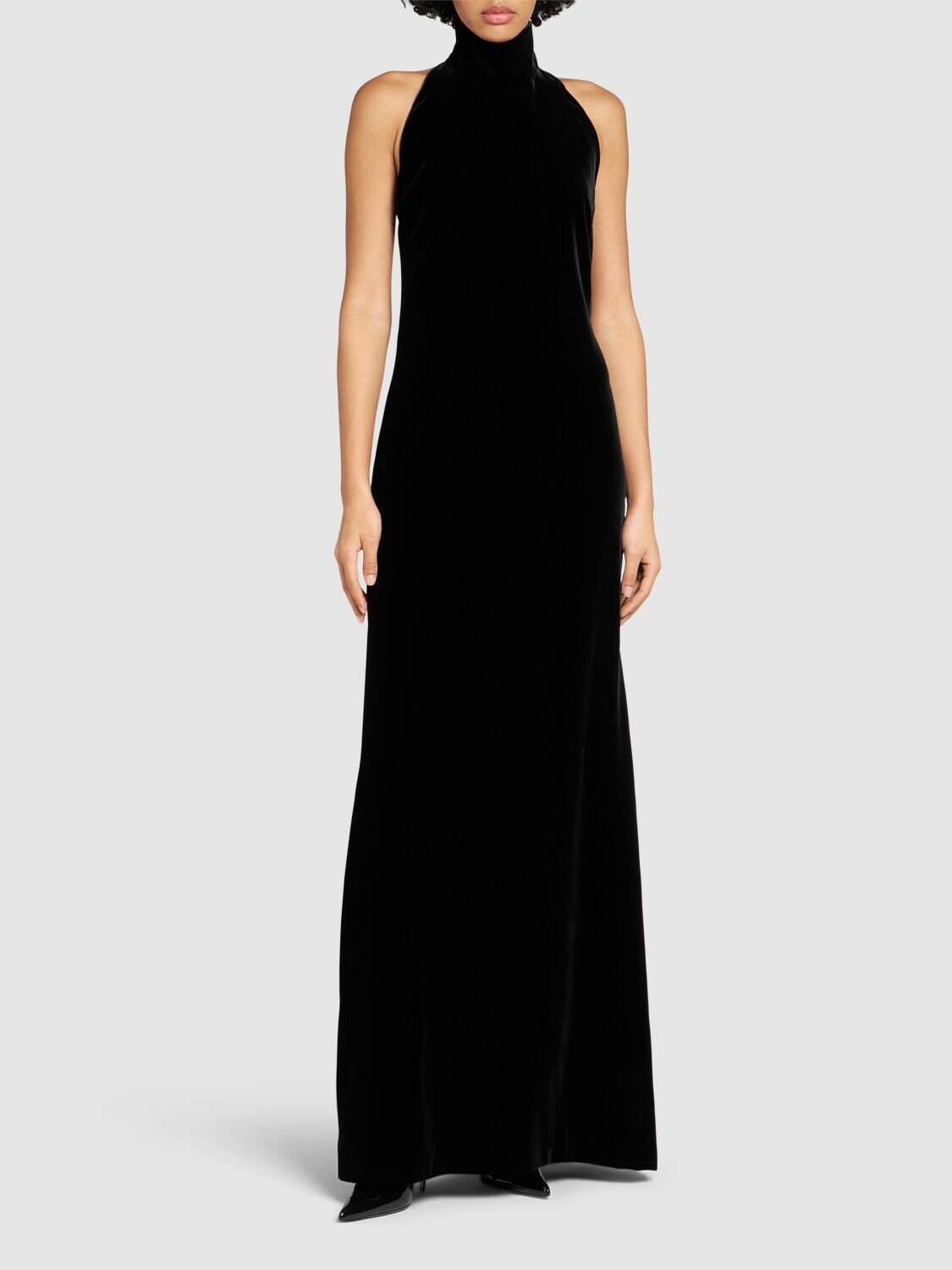MAX MARA Armida Velvet Halter Neck Long Dress Max Mara