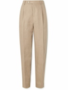 Brunello Cucinelli - Straight-Leg Pleated Linen Suit Trousers - Neutrals