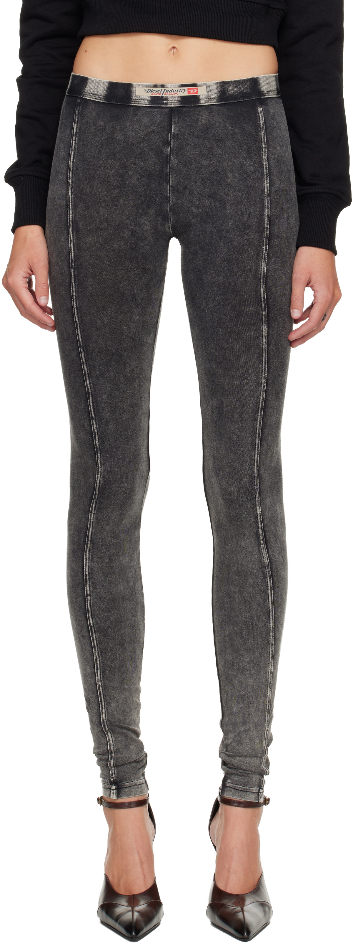 Diesel Gray Athena-Dnm Leggings