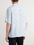McQueen - Printed Crepe de Chine Shirt - Blue