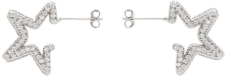 Photo: Collina Strada Silver Crystal Clear Rhinestone Star Earrings