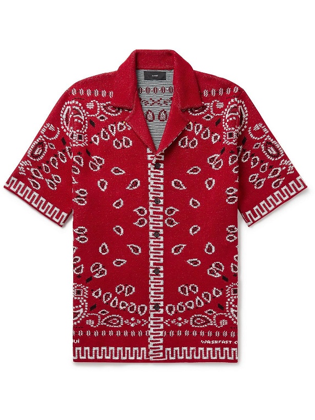 Photo: Alanui - Camp-Collar Bandana-Jacquard Cotton Shirt - Red