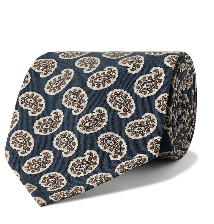 Photo: Rubinacci - 8cm Paisley-Print Silk Tie - Blue