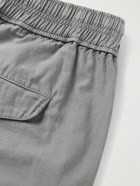 John Elliott - Garment-Dyed Cotton-Sateen Drawstring Cargo Trousers - Gray