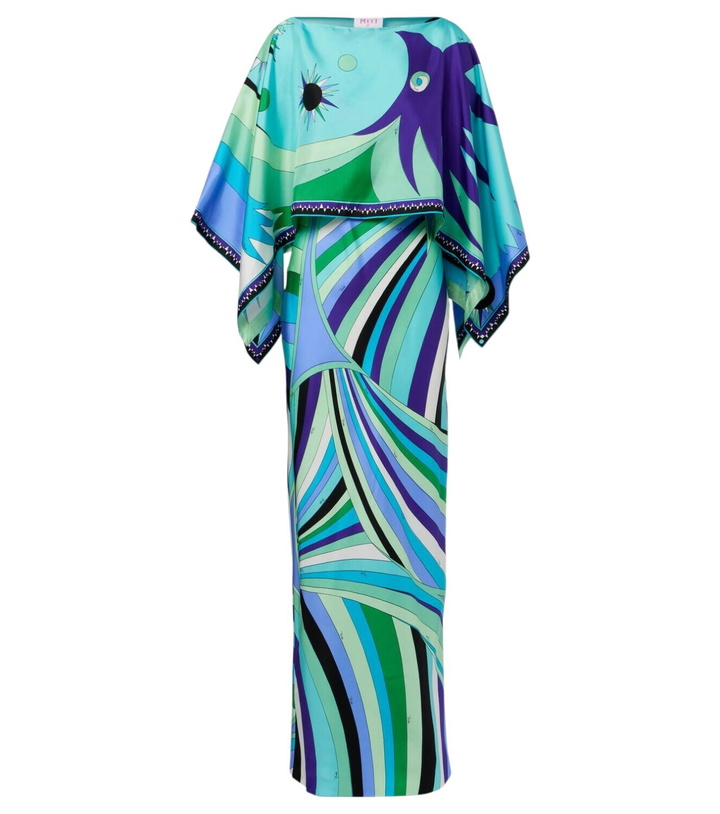 Photo: Pucci Iride caped silk twill maxi dress