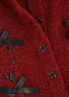 Damson Madder Aggie Bow-embellished Knitted Vest Burgundy